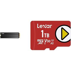 Lexar NM790 SSD with Heatsink 4TB PCIe Gen4 NVMe M.2 2280 Internal Solid State Drive & Play 1TB microSDXC UHS-I Memory Card, C10, U3, V30, A2, Full-HD Video, Up to 160/100 MB/s
