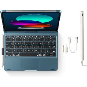 Stylus Pen + Swivel Keyboard Case for iPad 10th/11th(A16) Gen