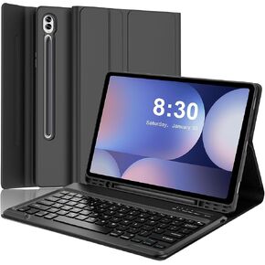 Keyboard Case for Samsung Galaxy Tab S10 Plus/S9FE Plus 5G 12.4", Rechargeable, Detachable Bluetooth Keyboard, Folio Smart Cover with S Pen Holder Support Wireless Charging for Galaxy Tab S10+/S9FE+