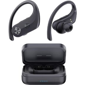 WixGear Wireless Bluetooth in-Ear Buds with Mic, 5.0 Sport Earbuds Hi-Fi Stereo Bass Sound 130H Playtime, IPX7 Waterproof, with Charging Case & Volume Control