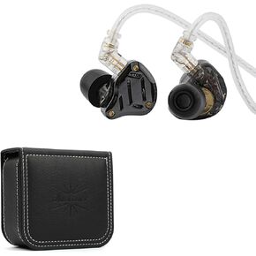 Linsoul KZ ZS10 PRO 2 1DD+4BA in Ear Monitor IEM (Black, with Mic) + Kiwi Ears Earbud Case