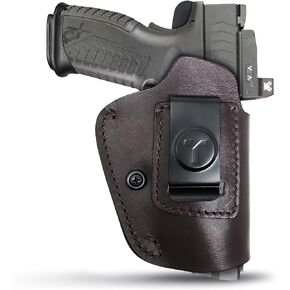 IWB Suede Leather Holsters for Pistols Optic Ready Right Hand. Fits for .40 / .45 Sig P320 Leather Holster/Springfield XDM (4.5") and Most 9mm