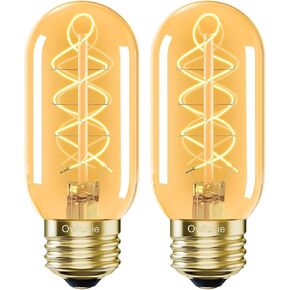 E26 LED Bulb 6W Equivalent E26 Bulb 60 watt, Vintage Edison Bulbs, Warm White 2700K Amber E26 Edison Bulb dimmable,Tubular T14 T45 LED Light Bulb, AC120V,500lm,CR90+,Glass,Pack of 4