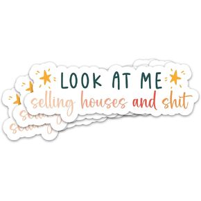 3PCs Badass Real Estate Agent 3" Sticker, Vinyl Waterproof Realtor Stickers for Laptop Water Bottle Phone Car Notebook, Idea Gifts for Realtors 3 Inches Decals
