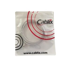 Premium Bendable Slim Patch Cord, 10ft White, UTP Cat 6A 10G, 50Micron, 30AWG, TPE, 3.6mm Diameter, Ethernet Cable, High-Speed Network Cable, Durable, Flexible, Low Profile