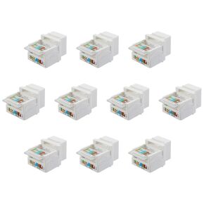 Heyous 10pcs cat5e أداة مجانية RJ45 سلم جاك محولات فئة 5 موصل شبكة الشبكة لإنترنت Ethernet Cable على قوس مع نمط الأسلاك المشفرة بالألوان