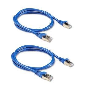 QSFPTEK 2pcs 1M Cat.6 UTP Patch Cable, 24AWG Bare Copper Internet LAN Cable, Gigabit Network Cable for Gaming PC, WiFi Extender,Router, X Box,Computer, Blue