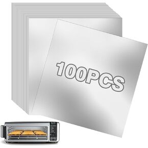 100Pcs Air fryer Oven Liner for Ninja Air Fryer, Aluminum Foil Sheets Air Fryer Accessories for Ninja Foodi SP101, SP151, SP201, SP301, SP351 Air Fryer Oven