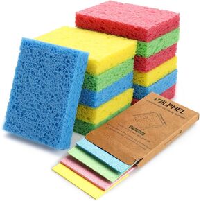 12 Pack Dishwashing Sponges Natural Cellulose Sponges Plant Based Resilient and Reusable Soft Dish Sponges for Washing Dishes DIY Craft Sponges for Fun