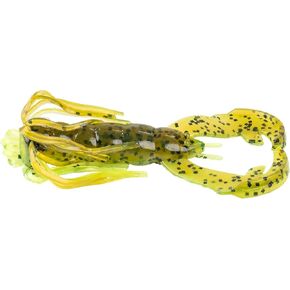 Strike King (RGBLCRW-100) Baby Luau Craw Fishing Lure, Skirted Soft Plastic Finesse Creature Bait, High Action Claws and Skirt, Patented Rage Flange, 3-Inches, 9-Pack, Summer Craw