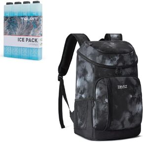 TOURIT 30-Can Insulated Cooler Backpack & 4 Reusable Ice Packs Bargain Perfect Combination