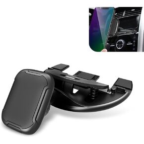 1 PC Car Adsorbable Mobile Phone Holder, Navigation Holder with CD Port Clip, Phone Stand with Soft Shock-Absorbing Silicone Clip, Universal for Most Cars (Black #4)