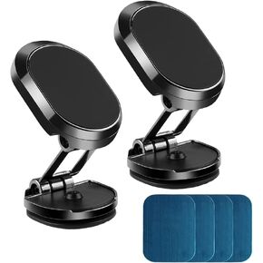 CARFIB 2 Pack Magnetic Phone Holder Mount Universal Car Phone Mount Holder Strong Magnet Dashboard Windshield 360° Rotation for iPhone 13 12 Pro XR XS Plus Samsung Galaxy Note S21 Black