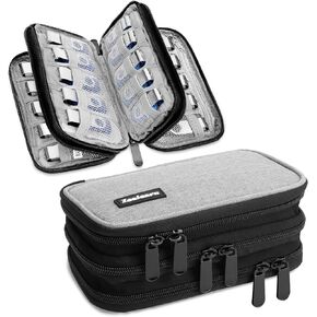 USB FLash Drive Case with Labels, Gifts for Men, USBs Case Organizer Holds 30 Pcs, USBs Storage Cases, USB Sticks Holder, Thumb Drive Cases, Fits for Samsung/Sandisk/Jump Drive, etc, Gray