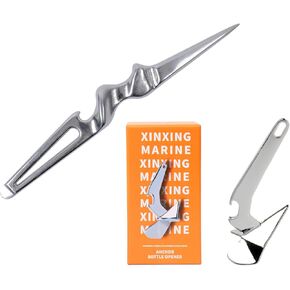 Multi-Purpose 316 Stainless Steel Marlin Spike & Delta Anchor Bottle Opener Nautical Gift Sets – Nautical Paracord Tool, Beer Opener & Knotting Tool for Boat Owners, Sailors & Maritime Enthusiasts