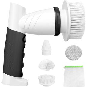 SZFIXEZ Electric Spin Scrubber, Cordless Electric Cleaning Brush for Bathroom Electric Spin Cleaner with 4 Replaceable Shower Cleaning Brush Heads for Wall, Stove, Tile, Bathtub, Toilet, Window