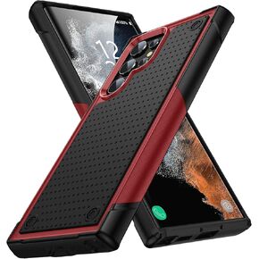 تم تصميمه لصالح Samsung Galaxy S22 Ultra Case Giftay Glase Dropract Progged Hucked Duck Cover Caseproof Case for Galaxy S22 Ultra Phone Case for Women Men Boy Girl (Black)