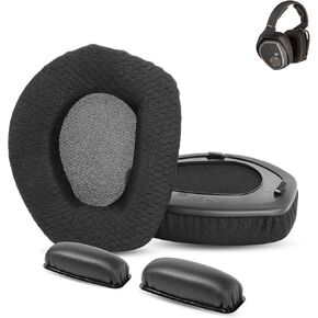 HDR165 Earpads+Headband Replacement Compatible with Sennheiser HDR165/HDR175/RS165/RS175 Headphones Ear Pads and Headband Cushion(Breathable Fabric Foam)