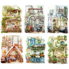 120 Pcs Coffee Themed PET Stickers Set, Vintage Aesthetic Stickers for Scrapbooking, Journaling, and DIY Crafts