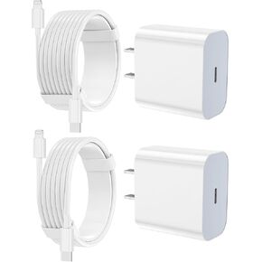 iPhone 14 Charger Fast Charging 2 Pack PD 20W USB C Wall Charger Plug Block - MFi Certified 6FT USB C to Lightning Charging Cable Cord for iPhone 14 13 12 11 Pro Max XS XR X 8 7 SE, iPad