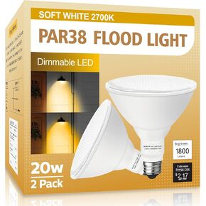 PAR38 Flood Green Light Bulb,2 Pack-Dimmable,E26 Base Green Flood Light Outoor(20W Replace to 200W),Green Light Bulb Outdoor Porch,Colored Light,Spot Light,Halleween,Christmas Lighting