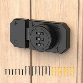3-Digit Password Cabinet-Combination-Locks for One Way Door Cabinet, Closet, Drawer, Kitchen Cupboard, Zinc Alloy Safety Keyless Pantry Door Lock with-Combination (1, Gold)