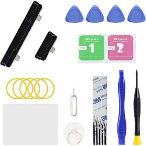 Power On Off Volume Button Key Replacement for Galaxy S10e Repair Part, with Toolkit (Black)