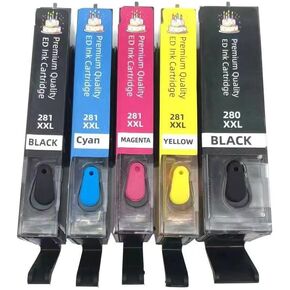 280 281 Refillable Ink Cartridges Work with PIXMA TS6120 TS6220 TS6320 TS8120 TS8220 TS8320 TR7520 TR8520 TR8620 TS9120 TS9520 TS9521C TS702 Printer (280TC)