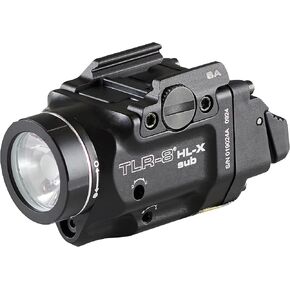 Streamlight 69469 TLR-8 HL-X sub USB 1000-Lumen Weapon Rail-Mounted Rechargeable Tactical Flashlight with Integrated Red Aiming Laser for Springfield Armory Hellcat Only, Black