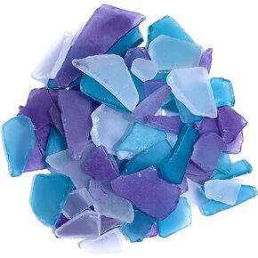 Sea Glass Craft - Beach Glass Craft - 22 Oz Purple, Caribbean Blue and White Mix - Sea Glass Décor - Sea Glass Vase Filler - Sea Glass Crafting - Bag of Sea Glass - Craft Glass Vase Fillers Glass