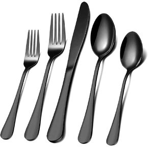 Gold Silverware Flatware Set for 8, 40 Piece Stainless Steel Cutlery Set With Titanium Golden Plated, Tableware Kitchen Utensil Include Spoons, Forks, Knives, Mirror Polished, Dishwasher Safe in Saudi Arabia