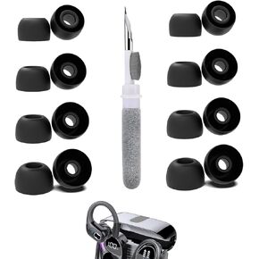 [8 Pairs] Replacement Ear Tips for Aptkdoe HD65, with 3 in 1 Cleaner Kit, Silicone Ear Tips (XS/S/M/L)