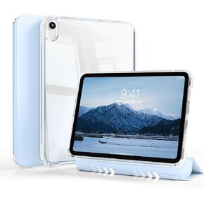 Hybrid Slim Case for iPad (A16) 11th Generation 11 Inch (2025), iPad 10th Generation 10.9 Inch (2022) with Pencil Holder, Removable Fully Transparent Smart Cover, Auto Wake/Sleep, Gray