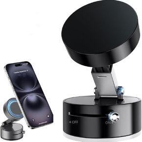 Vacuum Magnetic Suction Phone Holder,Doubled Sided Universal Cellphone Holder Stand for Car/Home/Smooth Surface/Mirror/Glass Foldable and Retractable Vacuum Magnetic Suction Phone Mount Bracket (B)