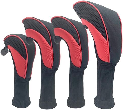 Golf Club Head يغطيه لبرنامج Fairway Woods Hybrids 4 قطع شبكات طويلة عن الرقبة الرياضية معجبات Golf Club Club مجموعات مع العلامات رقم القابلة للتبديل 3 4 5 6 7 X Golf Excessories للرجال النساء. in Kuwait