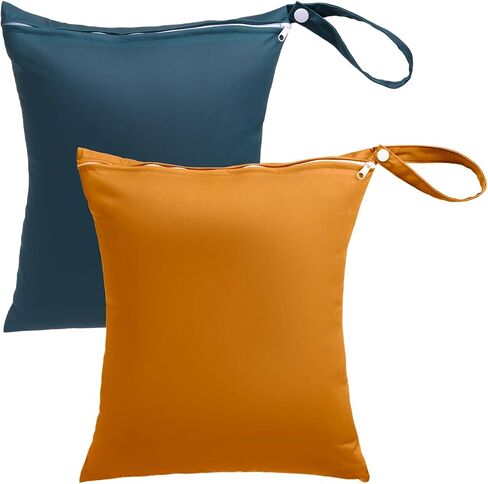 Babygoal Travel Laundry Bags 2 Pack ، مثالي للسفر ، والصالة الرياضية ، والأكياس الجافة الرطبة القابلة للسباحة للسباحة للملابس القذرة ، وبدلات الاستحمام والسباحة (اللون البني الأحمر والأزهار الوردية) in Kuwait
