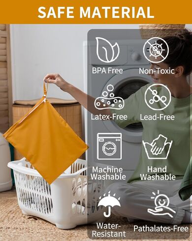 Babygoal Travel Laundry Bags 2 Pack ، مثالي للسفر ، والصالة الرياضية ، والأكياس الجافة الرطبة القابلة للسباحة للسباحة للملابس القذرة ، وبدلات الاستحمام والسباحة (اللون البني الأحمر والأزهار الوردية) in Kuwait