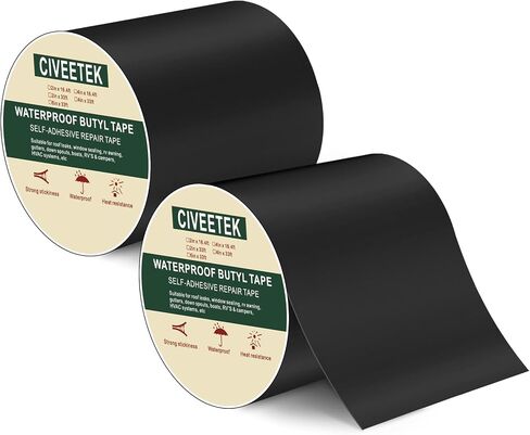 Waterproof Sealant Butyl Tape 6in x 33ft Black Joist Tape for Decking, Outdoor Leak Repair Duct Tape All Weather Rubber Butyl Tape for Pipe RV Awning Sail Metal Roof Window Sealing in Saudi Arabia