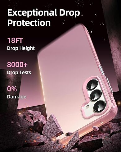 Dssairo for Samsung Galaxy a25 5g Phone case,with 2 Pack Tempered Glass Screen Protector，18FT Drop Resistant Matte Back Cover Shockproof Slim Fit Protection for Galaxy a25 (Pink) in Saudi Arabia