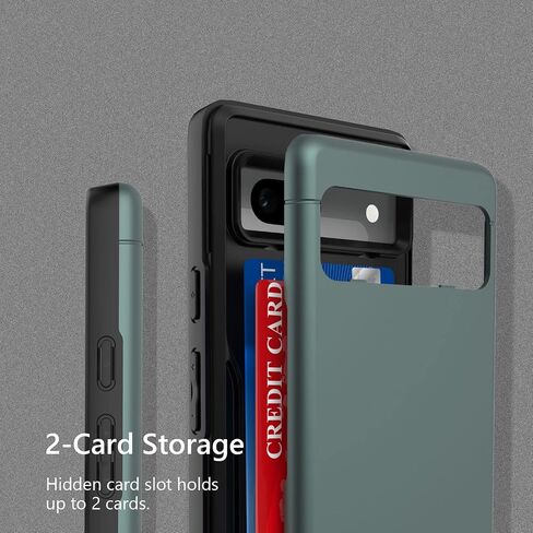 Teelevo Wallet Case لـ Google Pixel 9/9 Pro ، حالة وقائية مع تخزين من بطاقة 2 و Kickstand لـ Google Pixel 9 و Pixel 9 Pro - Dark Green in Saudi Arabia