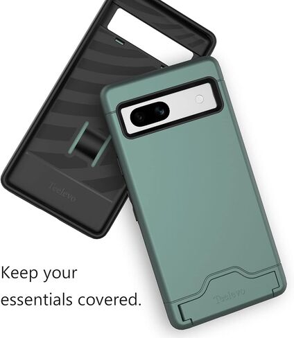 Teelevo Wallet Case لـ Google Pixel 9/9 Pro ، حالة وقائية مع تخزين من بطاقة 2 و Kickstand لـ Google Pixel 9 و Pixel 9 Pro - Dark Green in Saudi Arabia