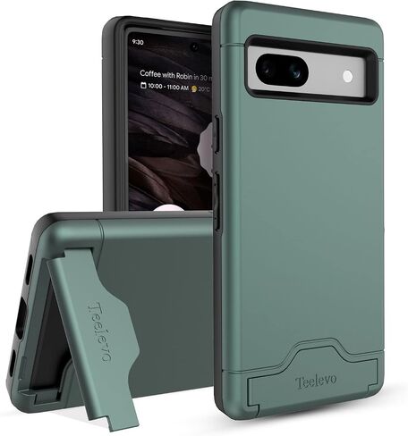 Teelevo Wallet Case لـ Google Pixel 9/9 Pro ، حالة وقائية مع تخزين من بطاقة 2 و Kickstand لـ Google Pixel 9 و Pixel 9 Pro - Dark Green in Saudi Arabia
