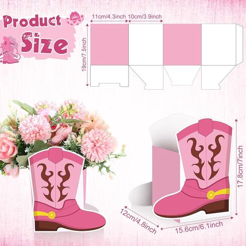 8 PCS Cowboy Boots Flower Boxes Centerpiece Western Cowboy Party Decorations Cowboy Party Centerpieces for Western Theme Cowboy Birthday Baby Shower Wedding Party Supplies in Kuwait