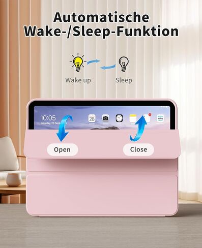 Case for iPad (A16) 11th Generation 11 Inch 2025 & iPad 10th Generation 10.9 Inch 2022 with Pencil Holder,Smart Slim Tri-fold Stand Cover Soft TPU Back,Support Touch ID & Auto Wake/Sleep (Pink) in Saudi Arabia