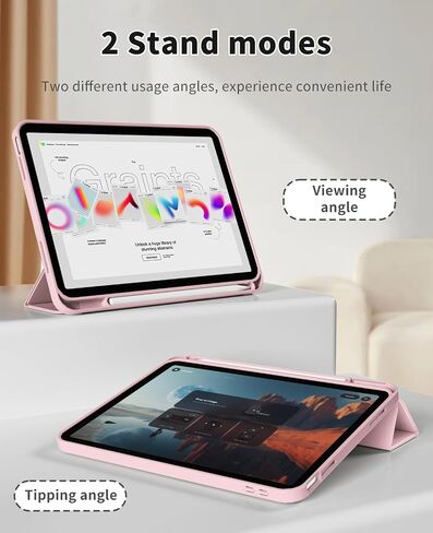 Case for iPad (A16) 11th Generation 11 Inch 2025 & iPad 10th Generation 10.9 Inch 2022 with Pencil Holder,Smart Slim Tri-fold Stand Cover Soft TPU Back,Support Touch ID & Auto Wake/Sleep (Pink) in Saudi Arabia