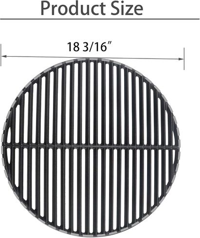 18" Half Moon Cooking Grate and Half Moon Reversible Griddle Replacement for Kamado Joe Classic III II I, Large Big Green Egg Kamado, Cast Iron Grid Grate for Weber Kettle 18" Charcoal Part in Kuwait