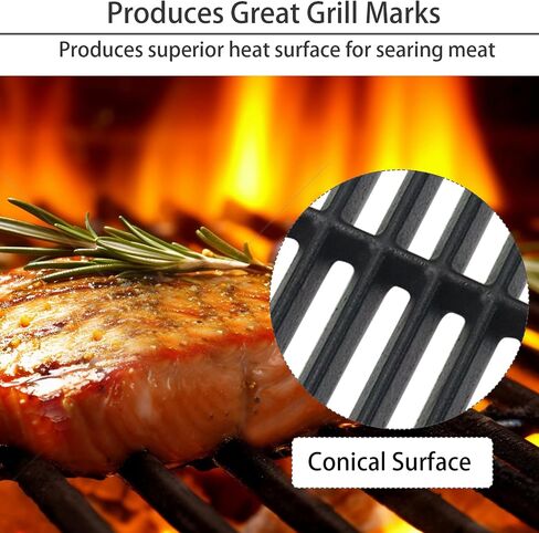 18" Half Moon Cooking Grate and Half Moon Reversible Griddle Replacement for Kamado Joe Classic III II I, Large Big Green Egg Kamado, Cast Iron Grid Grate for Weber Kettle 18" Charcoal Part in Kuwait