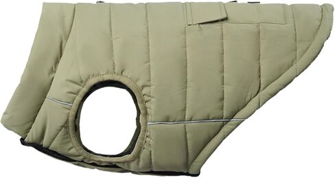 سترة شتوية للكلاب من Spark Paws، معطف مقاوم للماء، جزء داخلي من الصوف عاكس ودافئ ومقاوم للرياح، للكلاب المتوسطة والكبيرة - زيتوني - 3XL in Kuwait