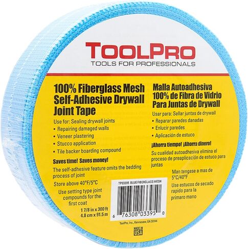 TOOLPRO Self- Adhesive Fiberglass Mesh Drywall Tape for Sealing Drywall Joints. (White, 1, Each) in Kuwait