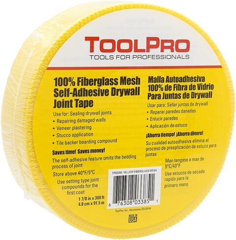 TOOLPRO Self- Adhesive Fiberglass Mesh Drywall Tape for Sealing Drywall Joints. (White, 1, Each) in Kuwait